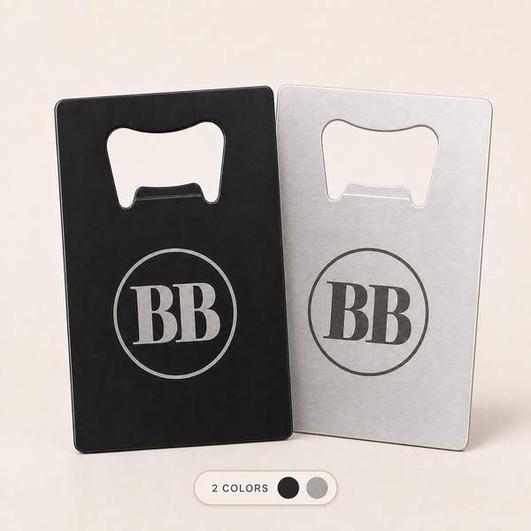 Custom Logo Etched Steel Wallet Bottle Opener