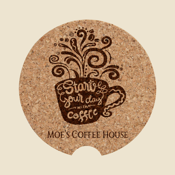 Custom Logo Engraved Cork Car Cup Holder Coasters