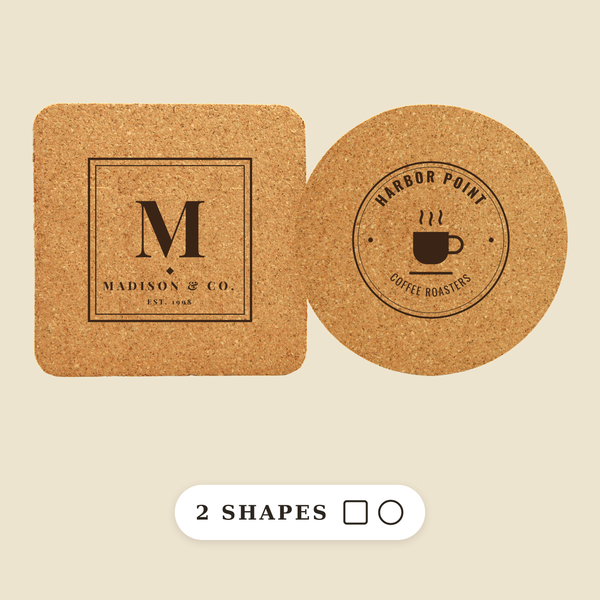 Custom Logo Engraved Cork Coaster