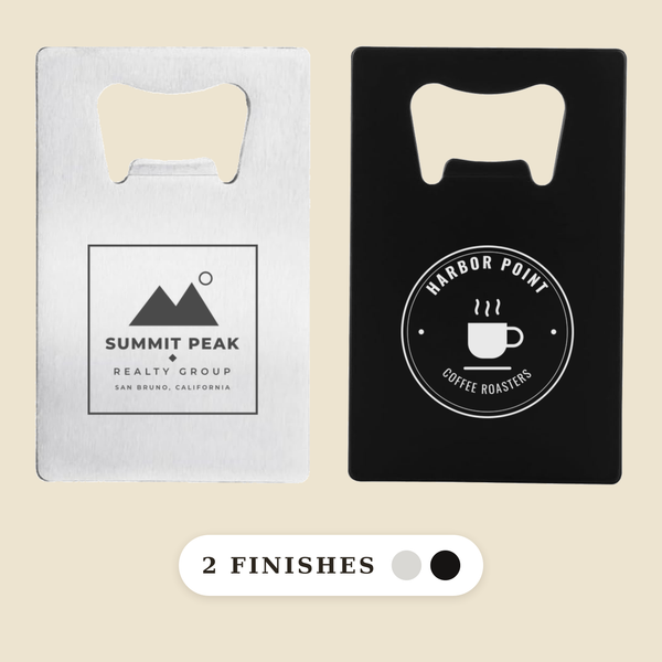 Custom Logo Etched Steel Wallet Bottle Opener