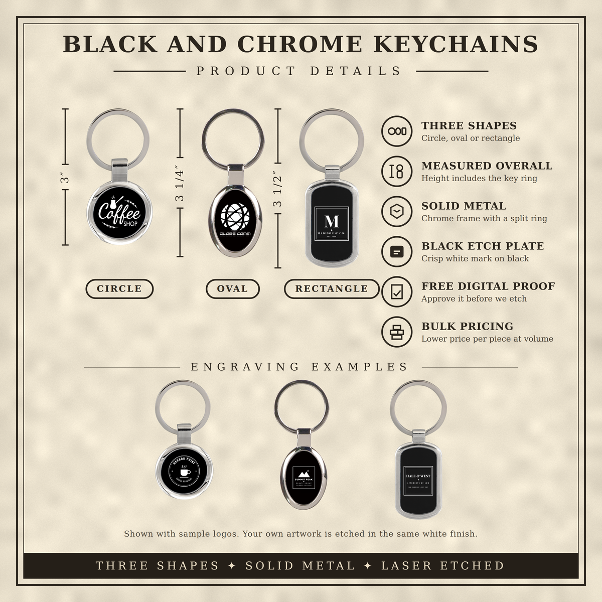 Custom Logo Etched Metal Keychain