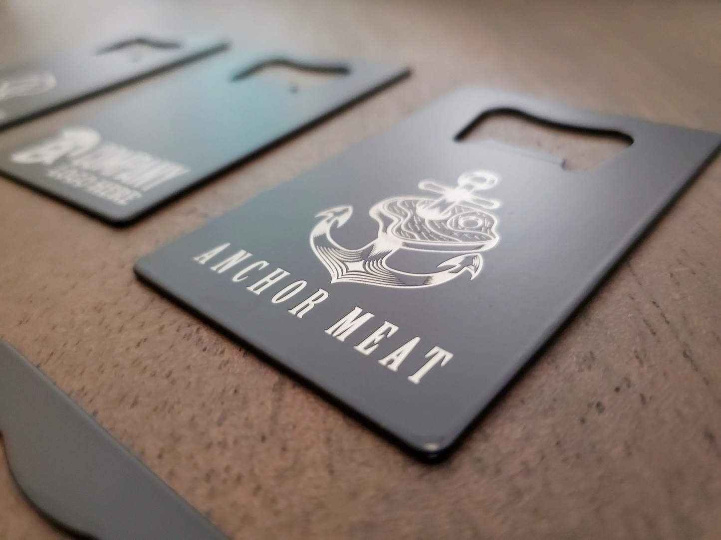 Custom Logo Etched Steel Wallet Bottle Opener