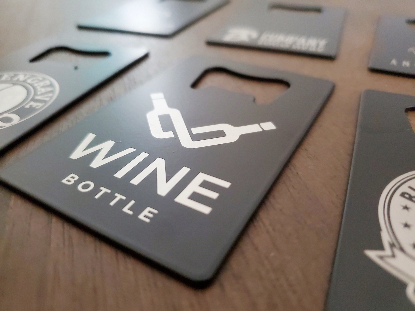Custom Logo Etched Steel Wallet Bottle Opener