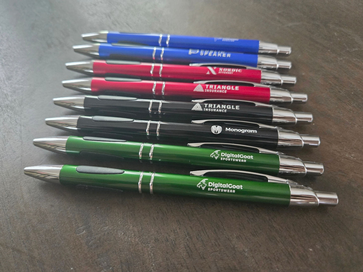 Custom Logo or Text Engraved / Etched Pens (Black Ink)