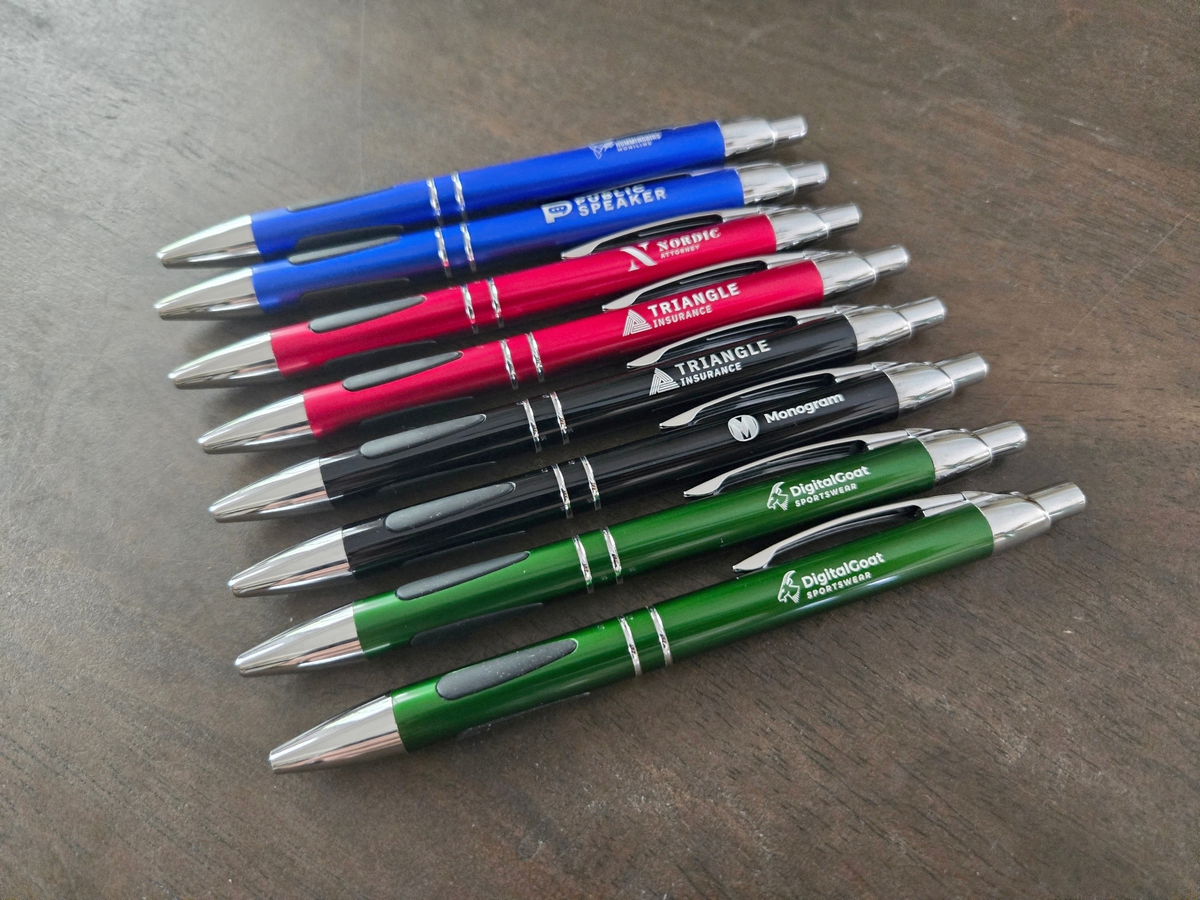 Custom Logo or Text Engraved / Etched Pens (Black Ink)