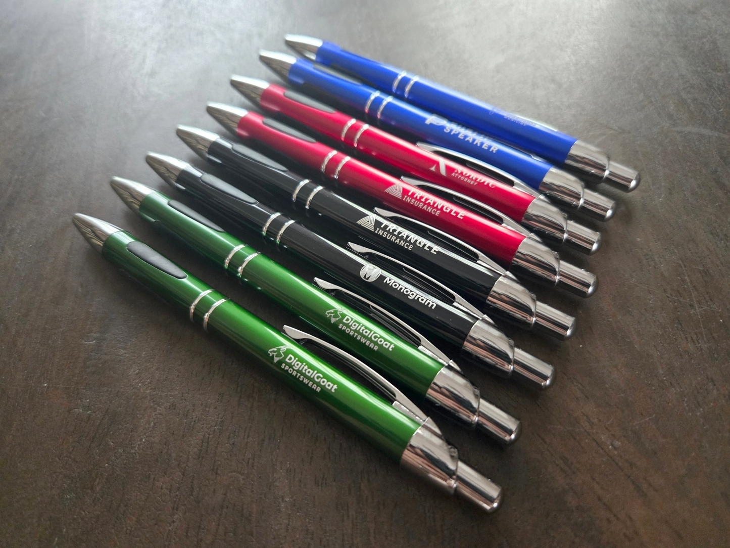 Custom Logo or Text Engraved / Etched Pens (Black Ink)