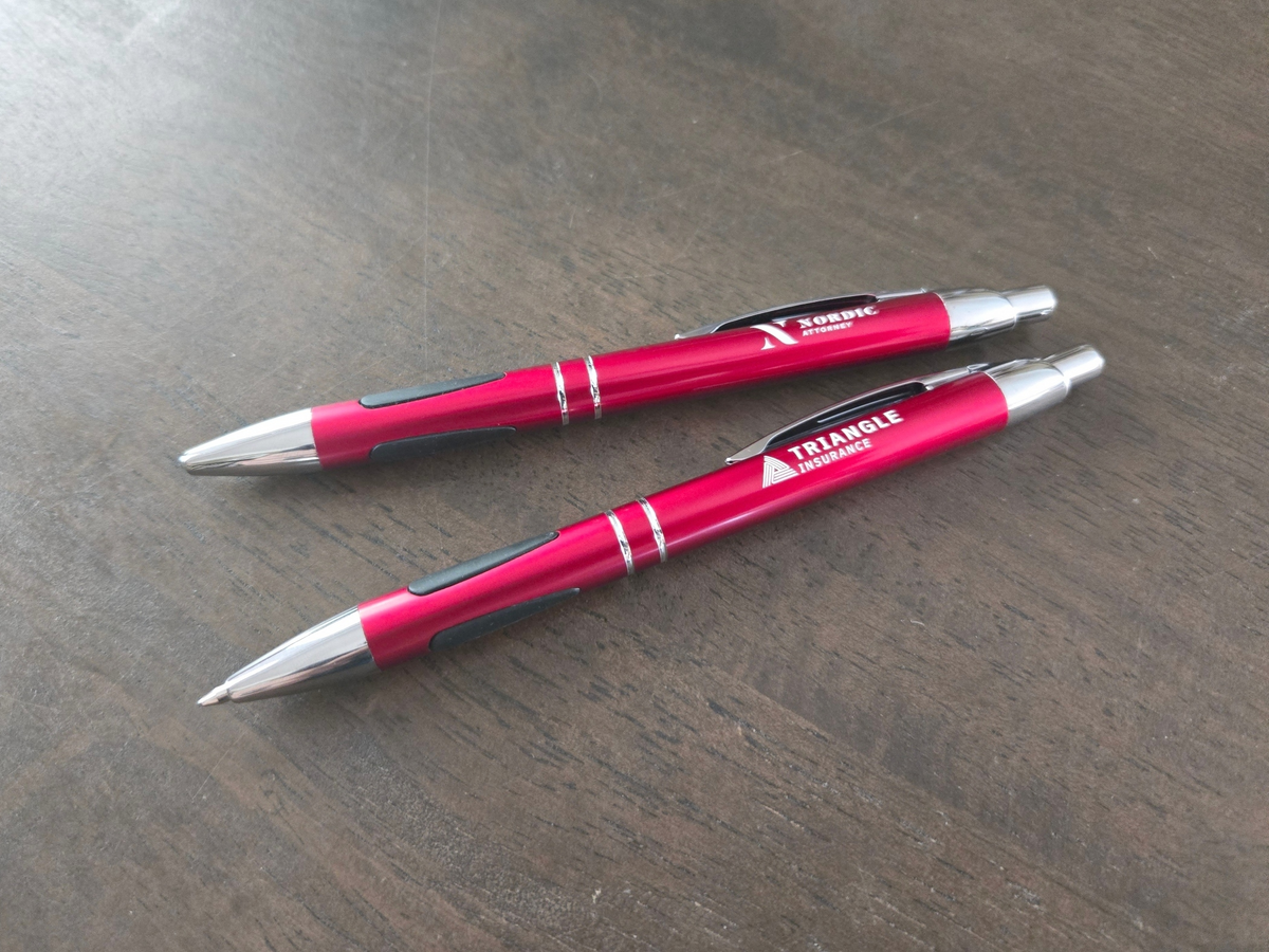 Custom Logo or Text Engraved / Etched Pens (Black Ink)