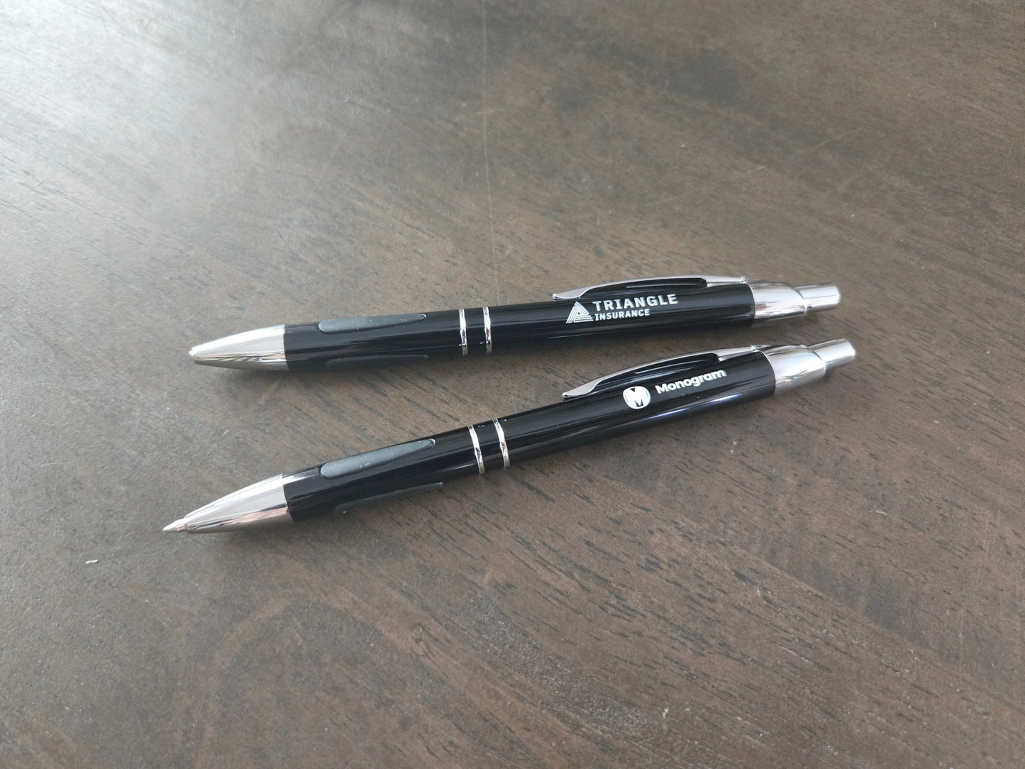 Custom Logo or Text Engraved / Etched Pens (Black Ink)