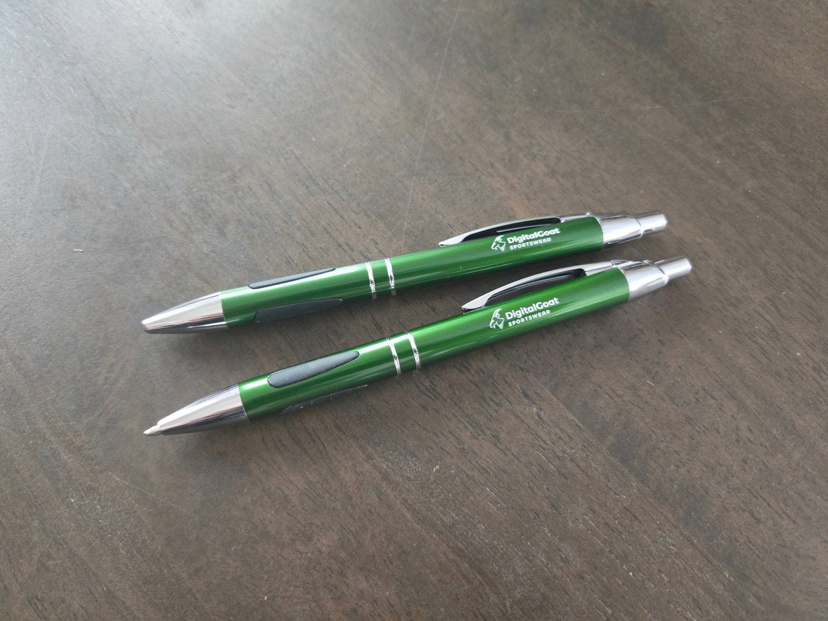 Custom Logo or Text Engraved / Etched Pens (Black Ink)