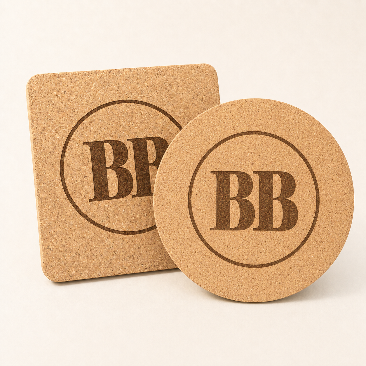 Custom Logo Engraved Cork Coaster