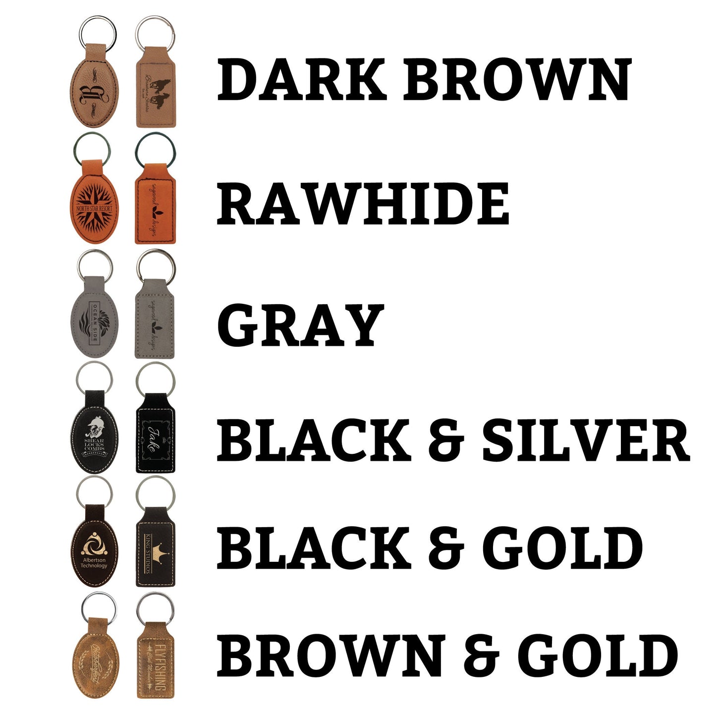 Custom Logo Engraved / Etched Leatherette Keychain